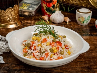 Рис отварной с овощами